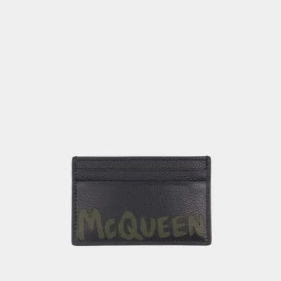 Alexander Mcqueen Card Holder -  - Leather - Black/khaki