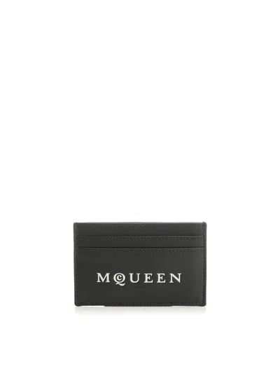 Alexander Mcqueen Leather Card Case With Multiple Compartments In Black