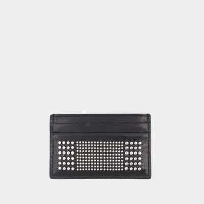 ALEXANDER MCQUEEN ALEXANDER MCQUEEN BLACK LEATHER STUDDED CARD HOLDER