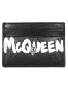 Alexander Mcqueen Quilted Leather Card Holder With Printed Logo