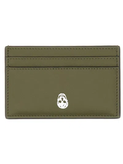 Alexander Mcqueen Card Holder "skull" In Gray