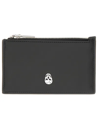 Alexander Mcqueen Card Holder "skull" In Yellow