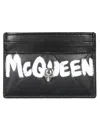 Alexander Mcqueen Mcqueen 'graffiti' Card Holder In Black