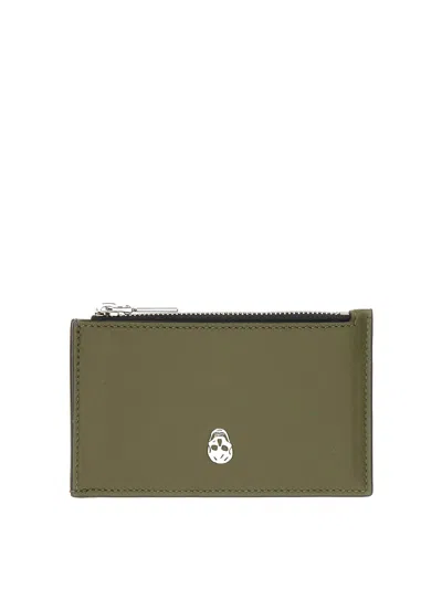 Alexander Mcqueen Card Holder Skull In Brown