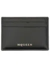 Alexander Mcqueen Compact Leather Goods With Minimalist Design In Black
