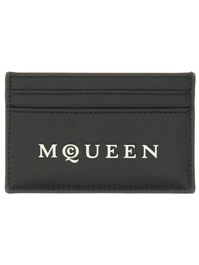 Alexander Mcqueen Card Holder With Logo In Black