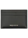 Alexander Mcqueen Compact Leather Goods With Minimalist Design In Black