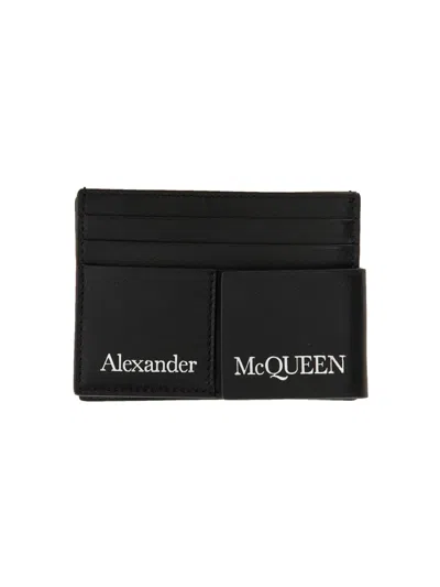 Alexander Mcqueen Card Holder With Logo In Black