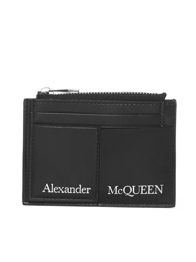 Alexander Mcqueen Card Holder With Logo In Black