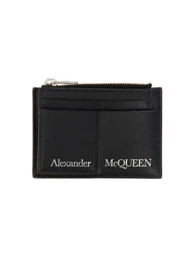 Alexander Mcqueen Card Holder With Logo In Black