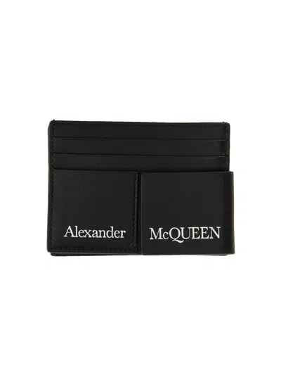 Alexander Mcqueen Card Holder With Logo In Black