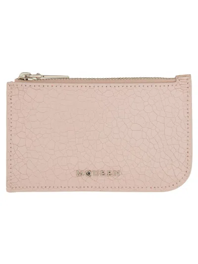 Alexander Mcqueen Card Holder With Logo In Pink