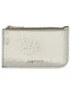 Alexander Mcqueen Women's Card Holder With Logo In Silver