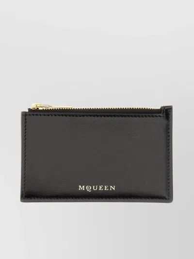 Alexander Mcqueen Cardholder With Chic Gold-tone Hardware
