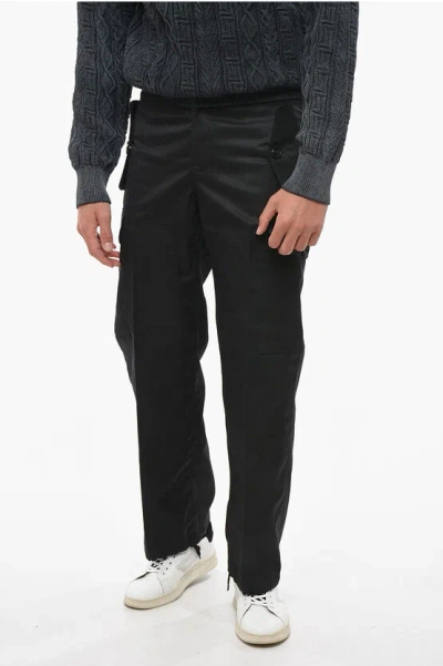 Alexander Mcqueen Cargo Trousers With Drawstrings In Black
