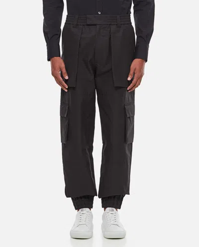 Alexander Mcqueen Cotton Cargo Trousers In Black