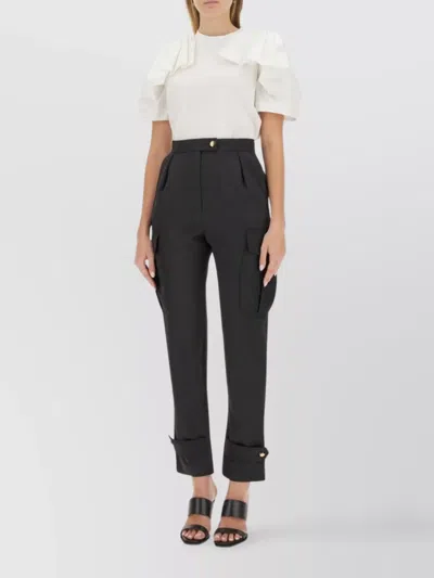 ALEXANDER MCQUEEN CARGO POCKETS MILITARY PANTS WITH CUFFED HEM