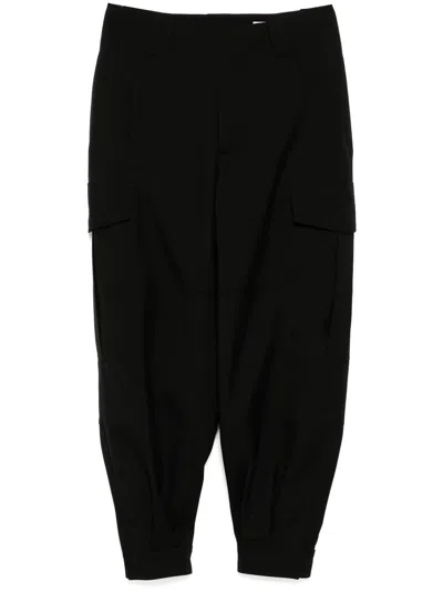 Alexander Mcqueen Cotton Cargo Trousers In Black