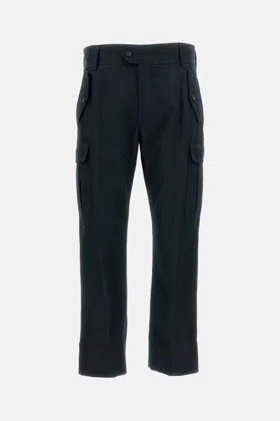 Alexander Mcqueen Buttoned Cargo-pocket Trousers In Black