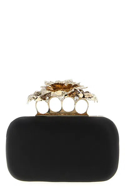 Alexander Mcqueen 'carnation' Clutch In Black