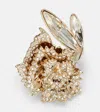 Alexander Mcqueen Carnation Crystal-embellished Ring In Gold