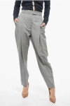 ALEXANDER MCQUEEN SINGLE-PLEATED CARROT FIT PANTS WITH DISTRICT CHECK MOTIF