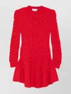 Alexander Mcqueen Wool And Cashmere Cable Knit Mini Dress Clothing In Red