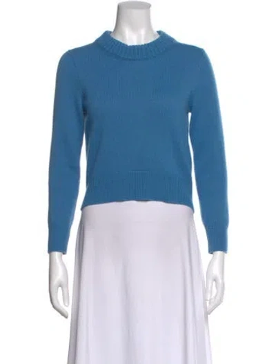 Pre-owned Alexander Mcqueen Cashmere Crew Neck Sweater In Blue