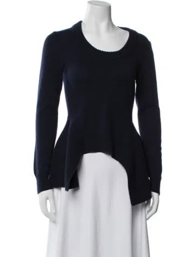 Pre-owned Alexander Mcqueen Cashmere Crew Neck Sweater In Blue
