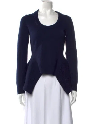 Pre-owned Alexander Mcqueen Cashmere Crew Neck Sweater In Blue