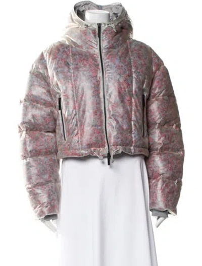 Pre-owned Alexander Mcqueen Cashmere Floral Print Faux Fur Jacket In Multi