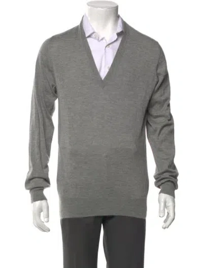 Pre-owned Alexander Mcqueen Cashmere Long Sleeve Shirt In Gray