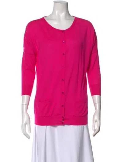 Pre-owned Alexander Mcqueen Cashmere Open Front Sweater In Pink