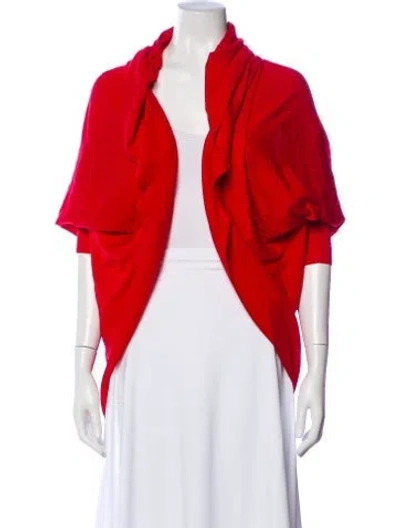 Pre-owned Alexander Mcqueen Cashmere Open Front Sweater In Red