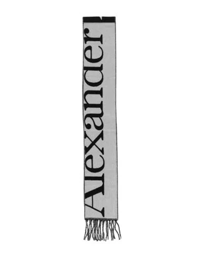 Alexander Mcqueen Cashmere Oversize Logo Scarf Scarf Multicolored Size - Cashmere In Gray