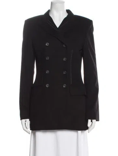 Pre-owned Alexander Mcqueen Cashmere Peacoat In Black
