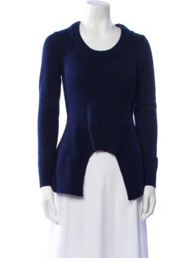 Pre-owned Alexander Mcqueen Cashmere Scoop Neck Sweater In Blue