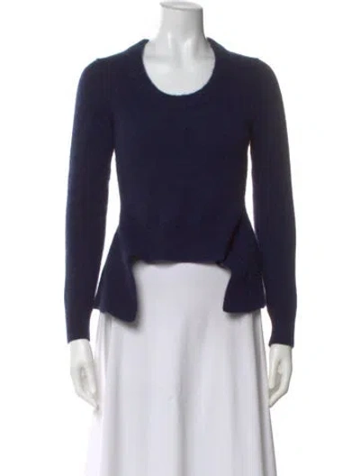Pre-owned Alexander Mcqueen Cashmere Scoop Neck Sweater In Blue