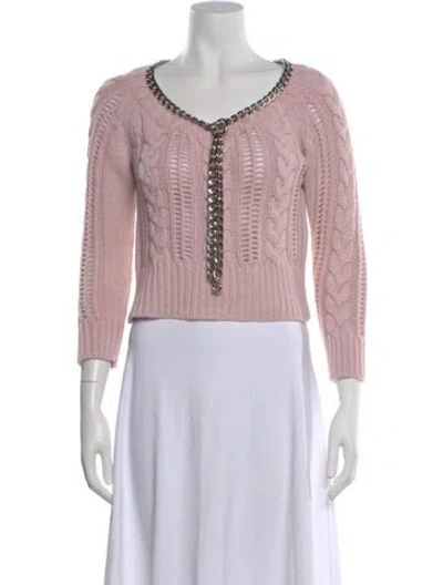 Pre-owned Alexander Mcqueen Cashmere Scoop Neck Sweater In Pink