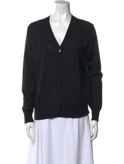 Pre-owned Alexander Mcqueen Cashmere V-neck Sweater In Black