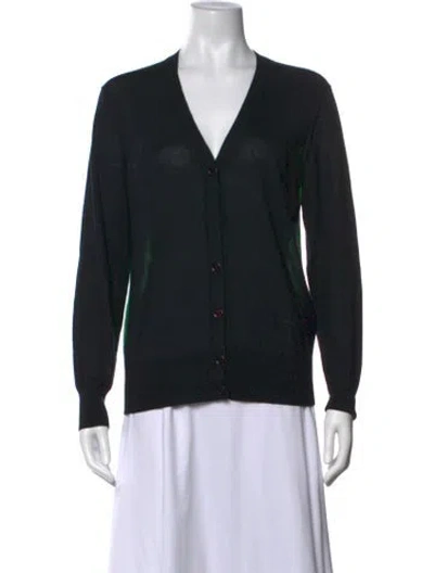 Pre-owned Alexander Mcqueen Cashmere V-neck Sweater In Black