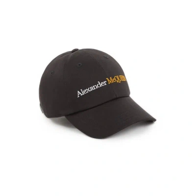 Alexander Mcqueen Cotton Baseball Cap In Black