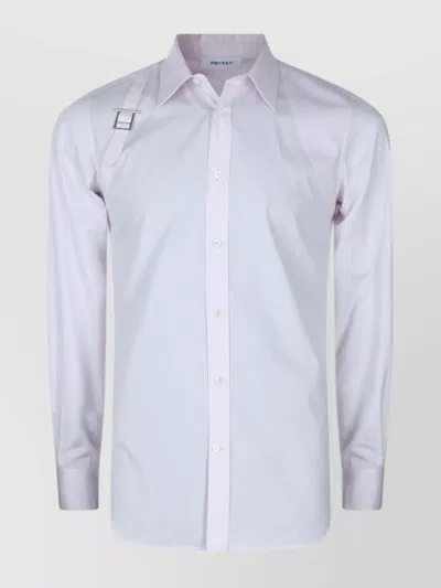 ALEXANDER MCQUEEN CASUAL SHIRT WITH BUTTON-DOWN COLLAR AND BUCKLE DETAIL