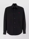 Alexander Mcqueen Casual Shirt With Stand-up Collar And Long Sleeves In Black