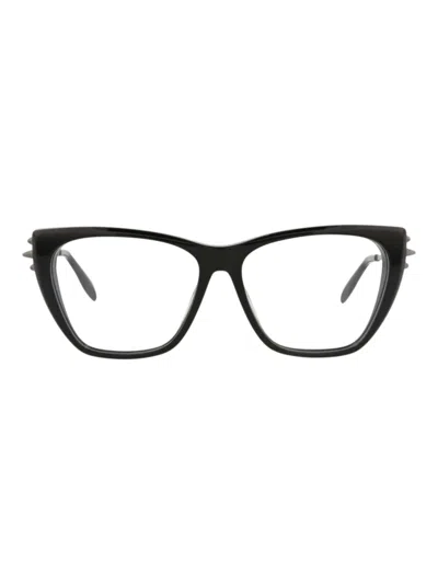 Alexander Mcqueen Mcqueen 47mm Cat Eye Optical Glasses In Black