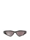Alexander Mcqueen Cat-eye Black Acetate Sunglasses With Metal Temples In Black
