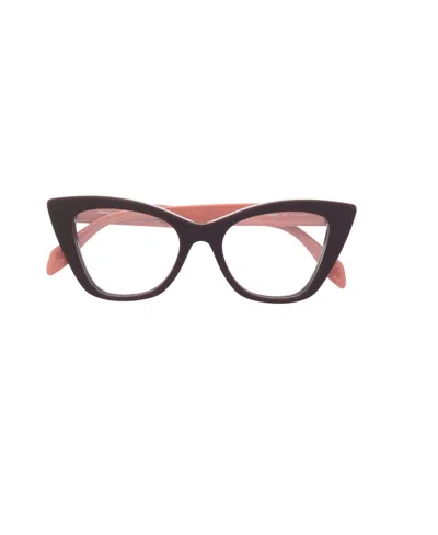 Alexander Mcqueen Cat-eye Clear Glasses In Black