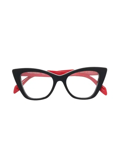 Alexander Mcqueen Cat-eye Clear Glasses In Black