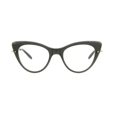 Pre-owned Alexander Mcqueen Cat Eye-frame Acetate Optical Frames 'grey Gold Transparent' | Women's Size Onesiz In Gray