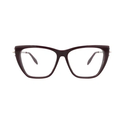Pre-owned Alexander Mcqueen Cat Eye-frame Acetate Optical Frames 'violet Silver' | Purple | Women's Size Onesi